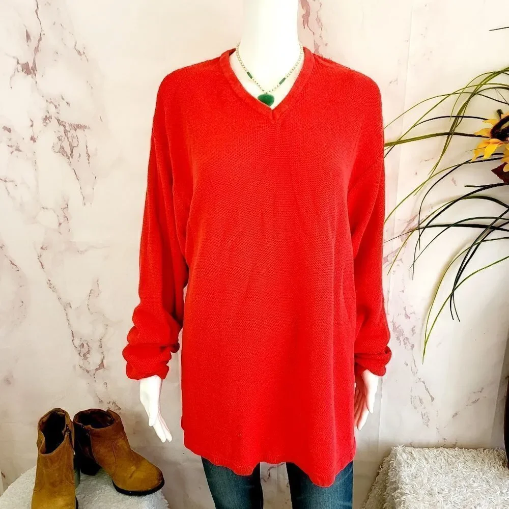 Gap v neck red knit sweater